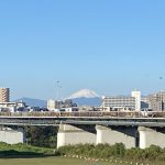2021年　多摩川からの富士山